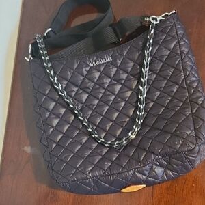 MZ Wallace Crosby SiennaBlack Quilted Crossbody Bag